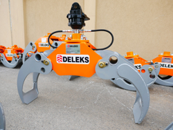 holzzange holzgreifer mit rotator für kräne und mini bagger 1 8 bis 3 5t mod dk 11c gr 30