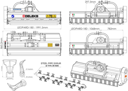 mulcher mit seitenverstellung für mittelschwere ausführung 185 cm mod leopard 180 sp