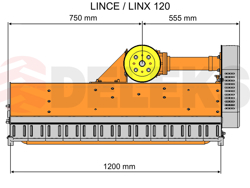schlegelmulcher 120 cm mit seitenverstellung für leichte ausführung mod lince sp120h