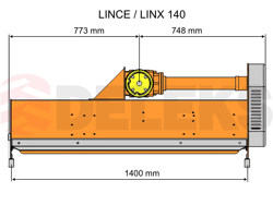 schlegelmulcher 140cm mit seitenverstellung für leichte ausführung mod lince sp140h