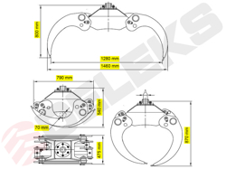 log grapple with fixed pendulum rotator for minidiggers and forest cranes dk 16 gr 30f