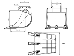 mini backhoe for universal compact tractors drs 1000t