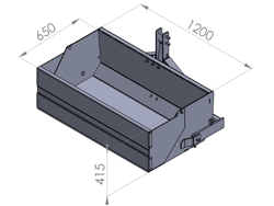 tipping transportbox for tractor bucket 120 h