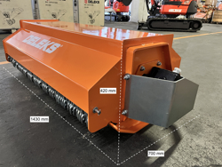 forestry mulcher of 120cm for mini excavators hydraulic shredder mod arm 120